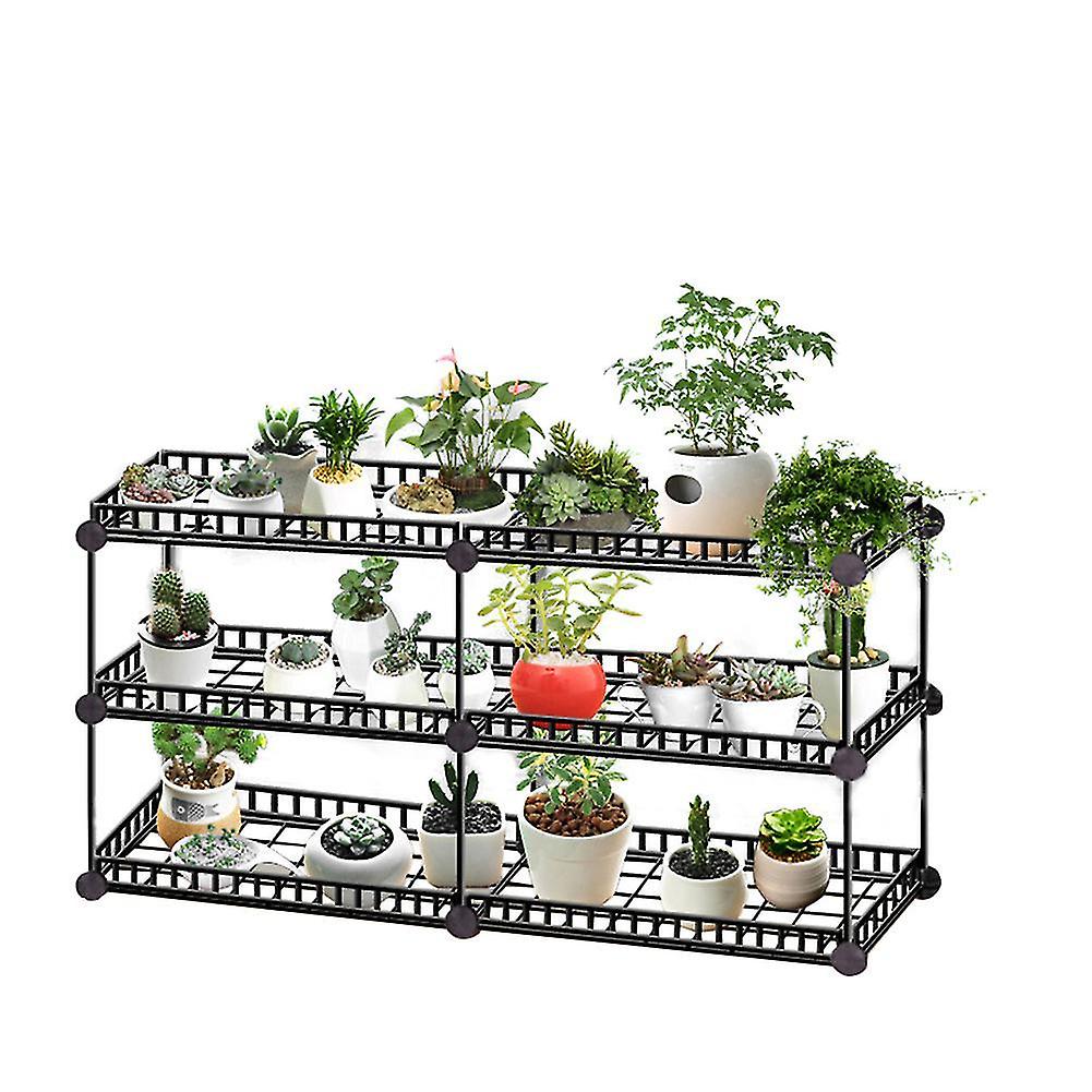 Iron plant storage rack, multi-layer large-capacity multi-function display rack, living room garden 