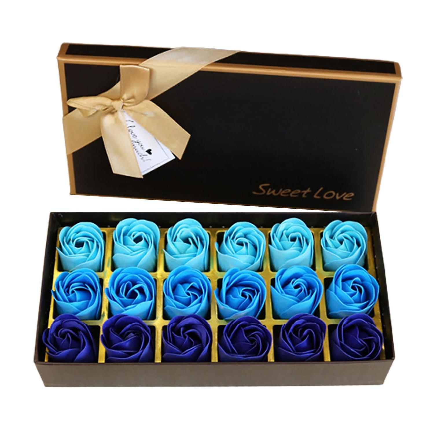 18Pcs/Box Soap Rose Flower Delicate Texture Floral Scented Bath Soap Rose Box for Valentine's Day