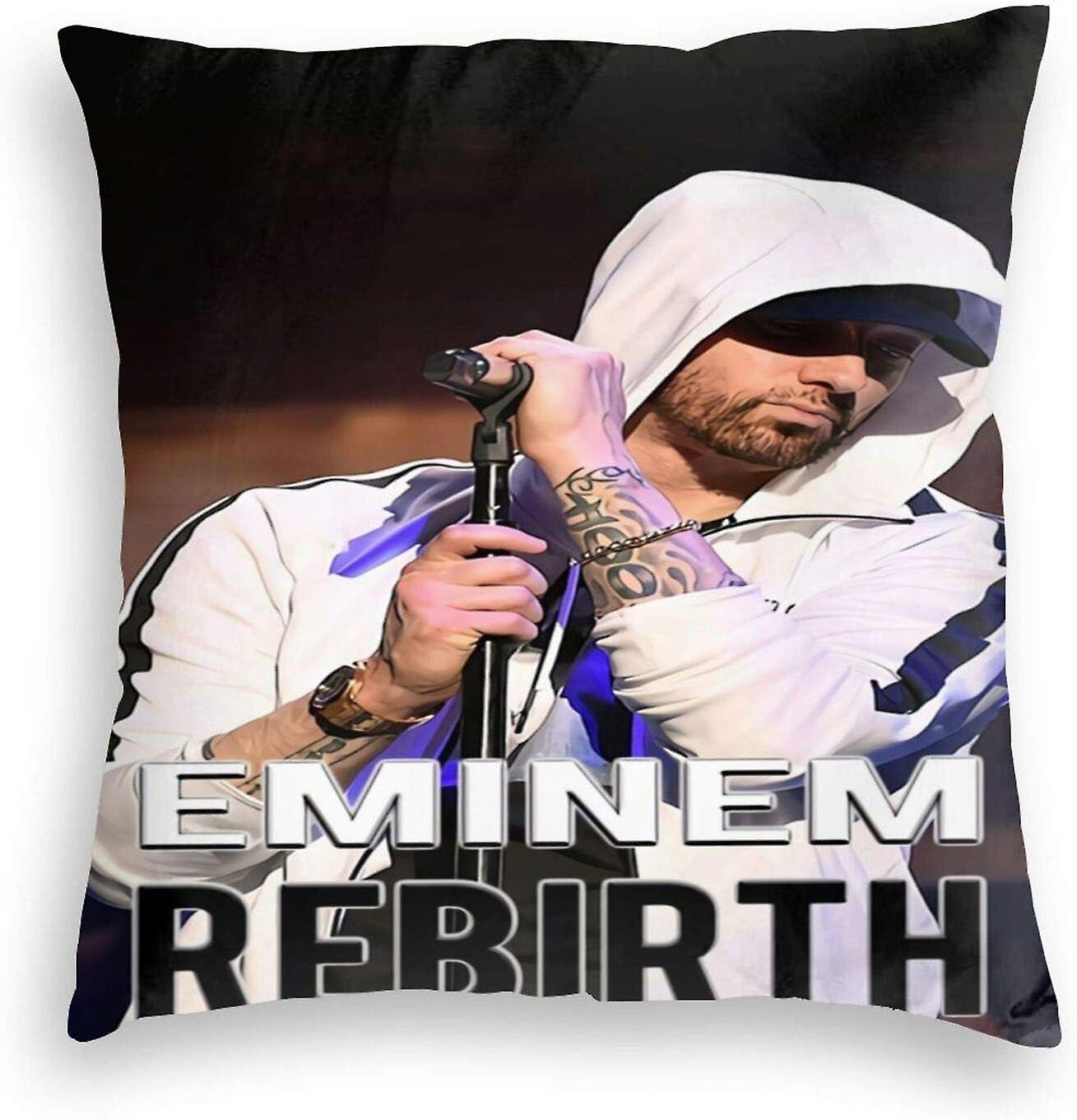 Emi-Nem -R-Ebirth (2)ユニセックスソファ枕カバー漫画枕スローソファ枕カバー白鳥ベルベットベッド枕カークッション(26 "X26"、ブラック)