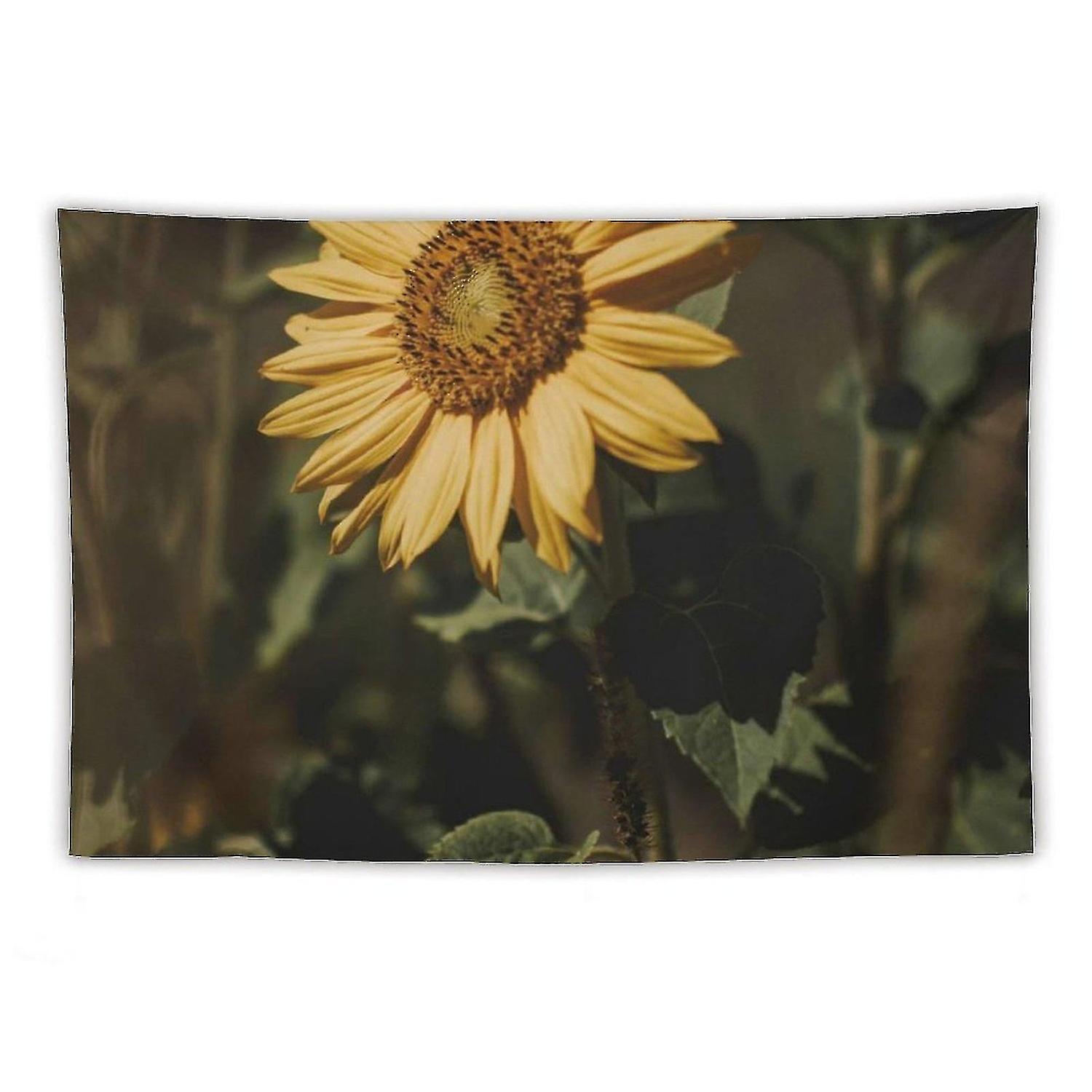 Sunflower Print Art Tapestry Bed