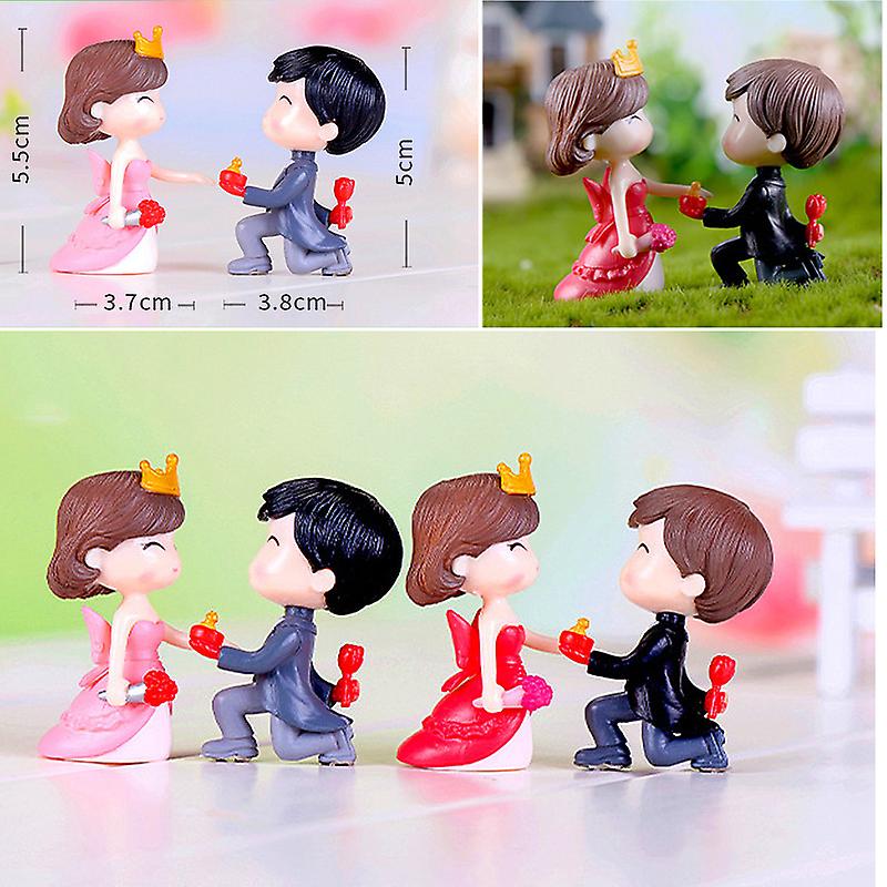 8 قطع عشاق سويتي رومانسي زوجين التماثيل الزفاف المنمنمات الجنية حديقة جنوم موس مرابي الراتنج الحرف ديكور المنزل