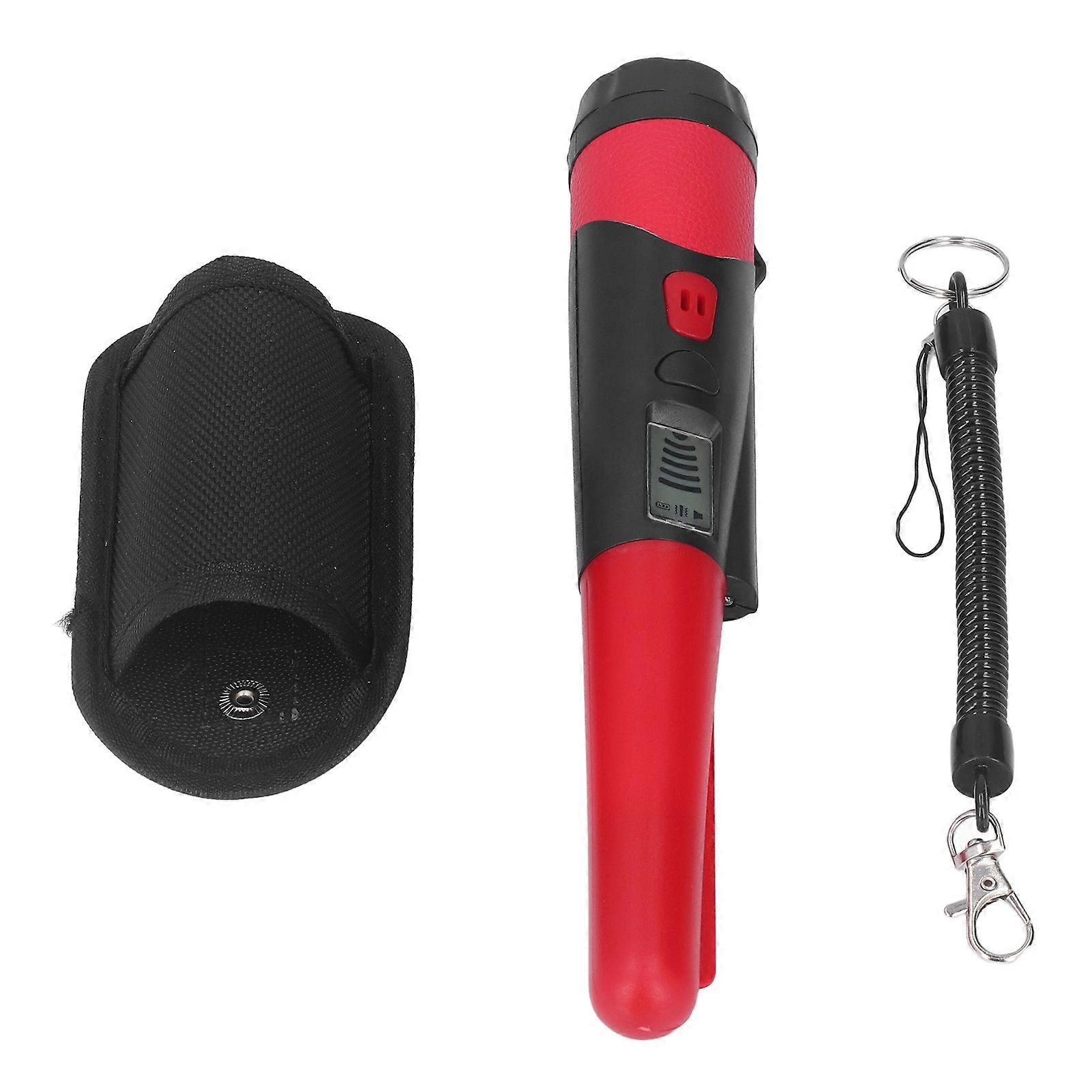 Metal Detector Professional High Sensitivity Portable Handheld Metal Detector with LCD Display Flashlight Function Red NO.4735