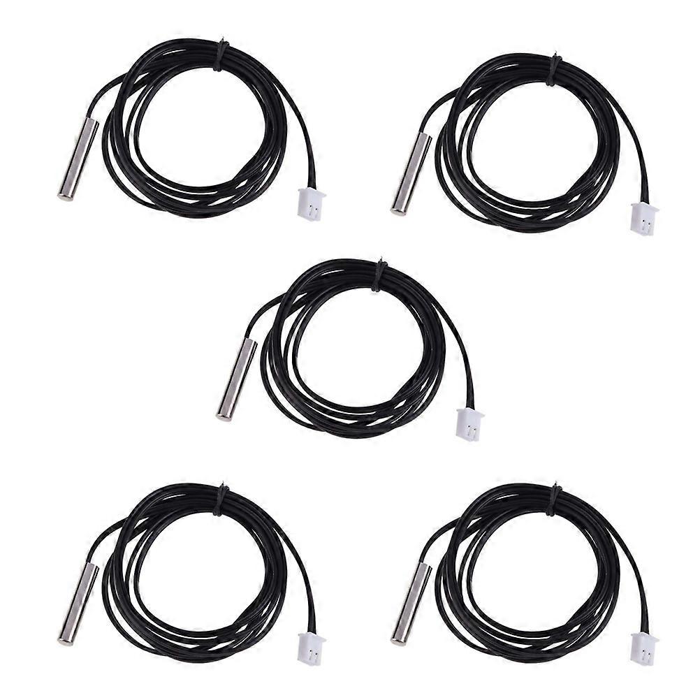 5PCS 1M Waterproof Temperature Sensors Temperatures Transducers NTC Thermistor Probe Digital Temperature Transimitter Extension Cable
