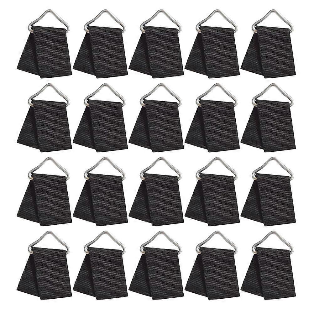 20 Sets of Trampoline Triangle Buckles Metal Triangle Rings V-shaped Triangle Rings and Webbing