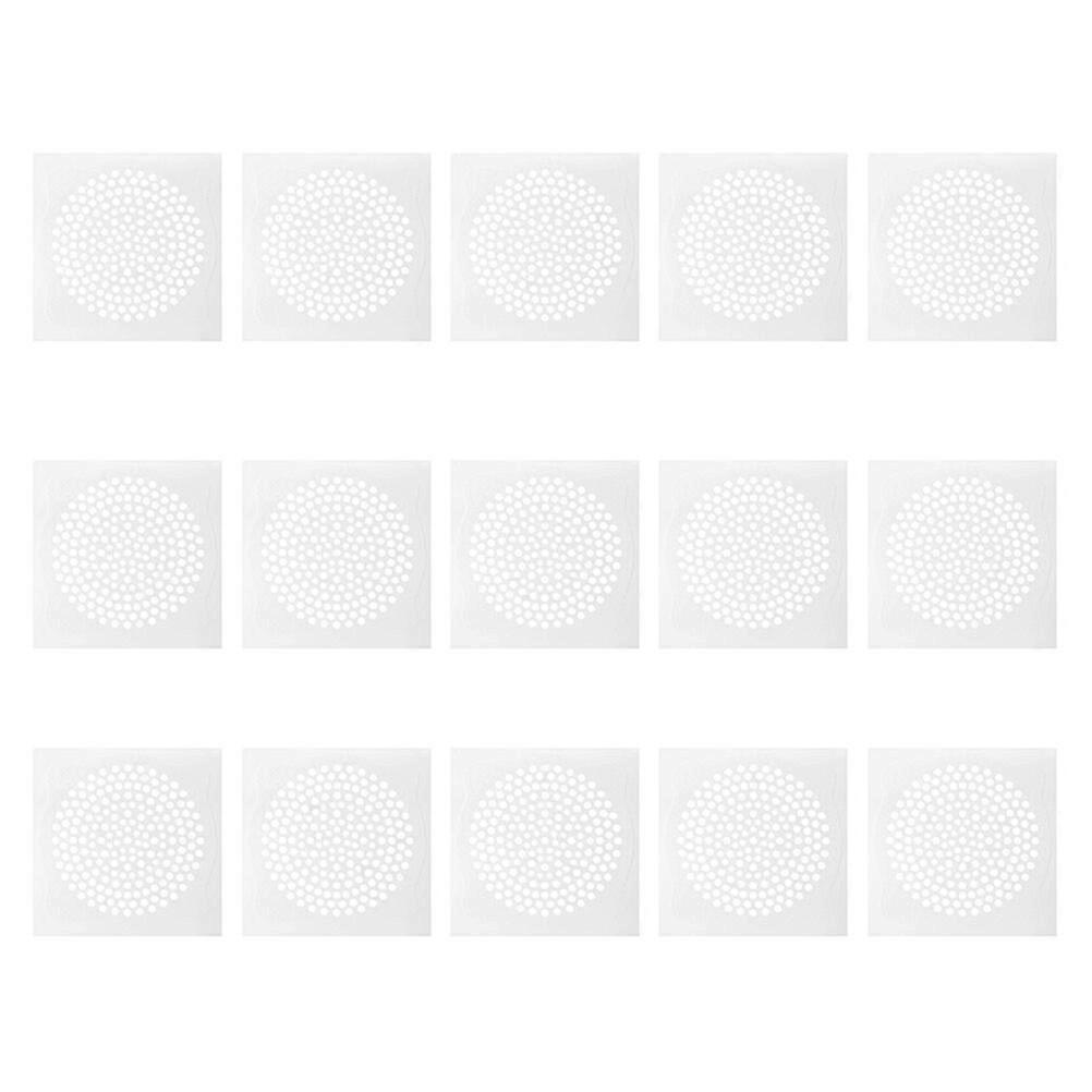 15pcs Disposable Floor Drain Filtering Sticker Anti-blocking Filter Decal(white)