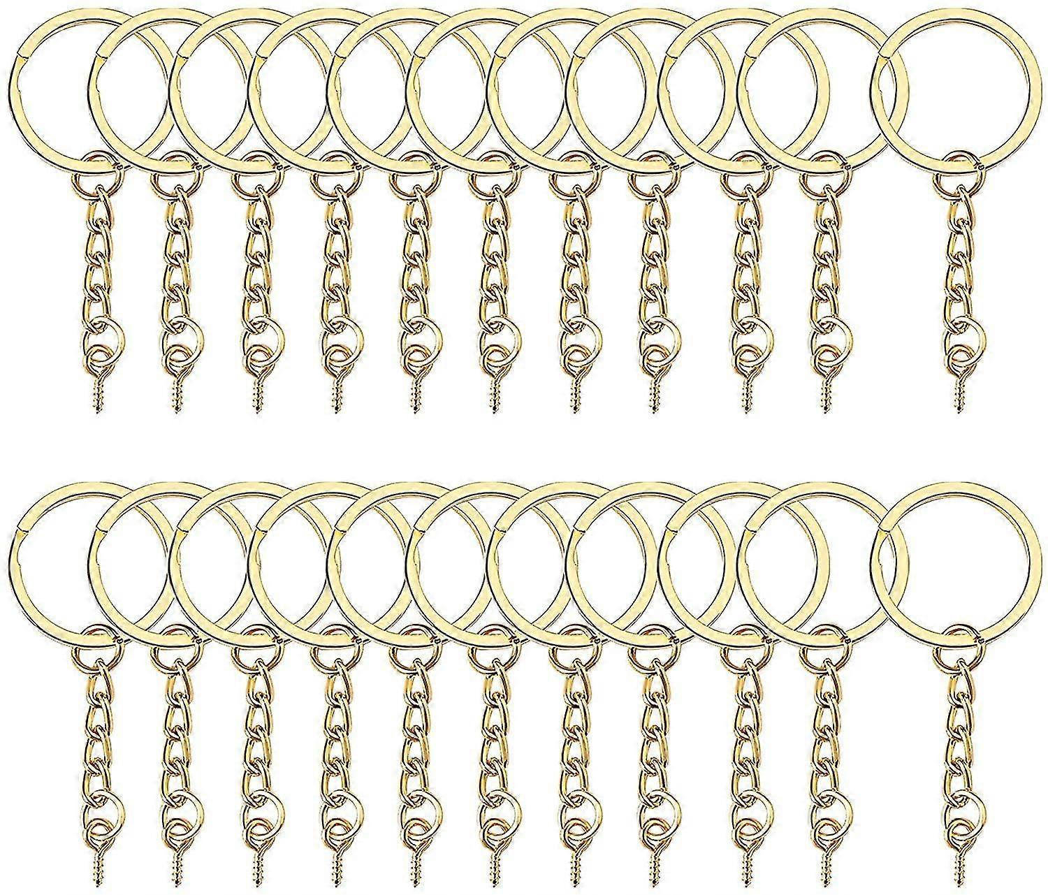 60 Pieces Metal Split Key Chain Rings, Gold Key Ring Keychain With Open Jump Ring
