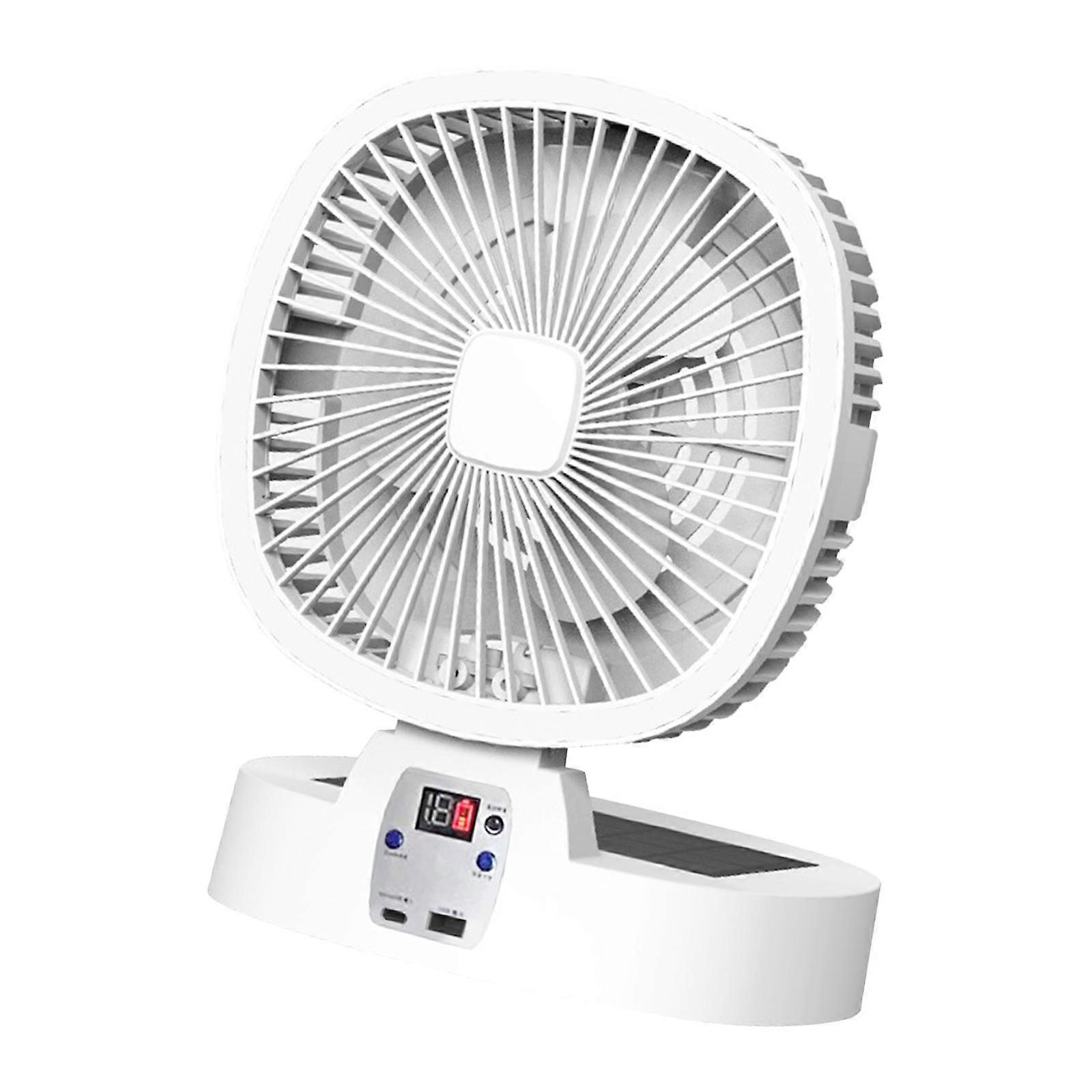 USB Fan Solar Electric Mini White Cooling Device for Bedroom Outside Camping