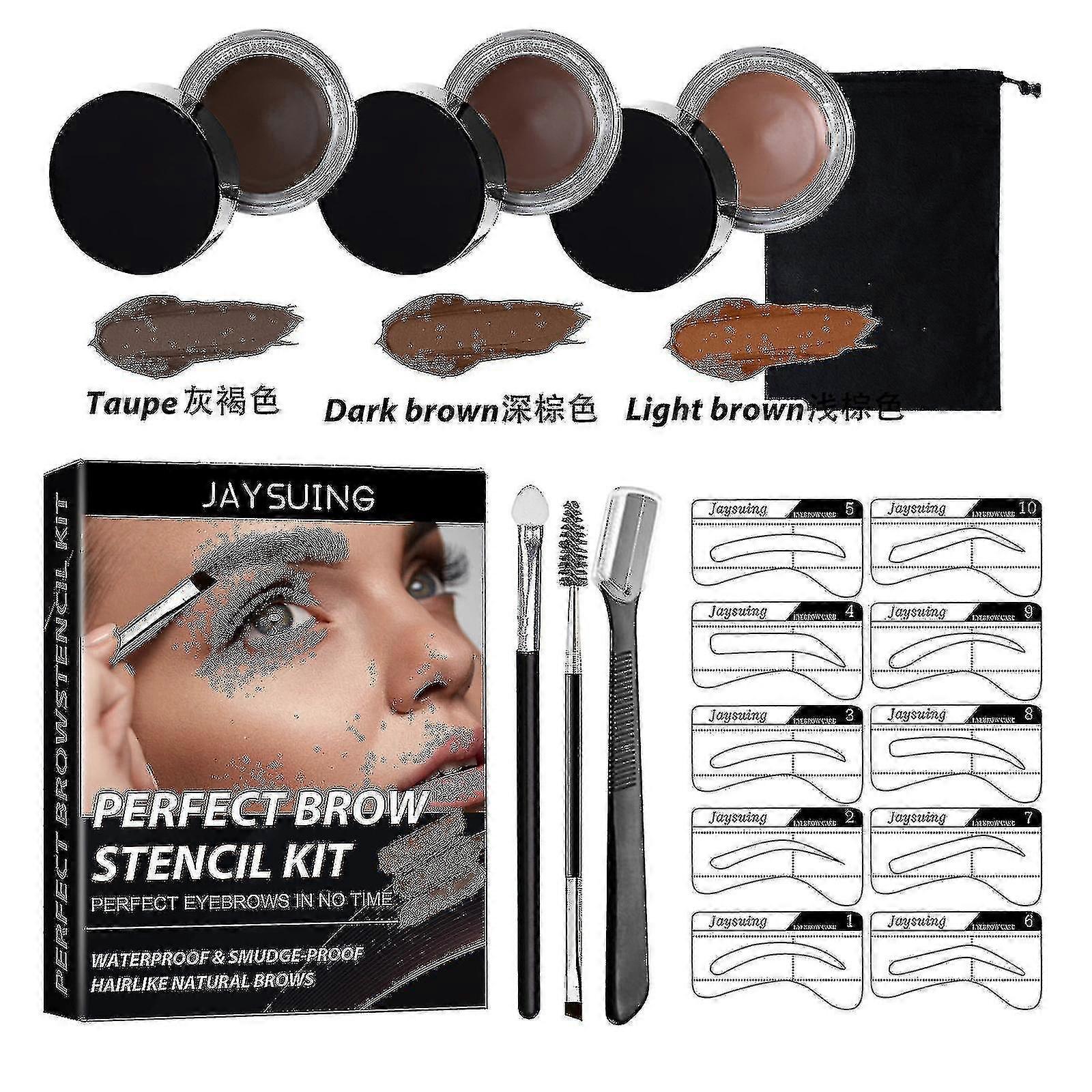 Insma-x Jaysuing Eyebrow Cream Set Three-dimensional Wild Eyebrow Anti-sweat Smooth Eyebrow Cream With Double-headed Eyebrow Brush -5733445952119