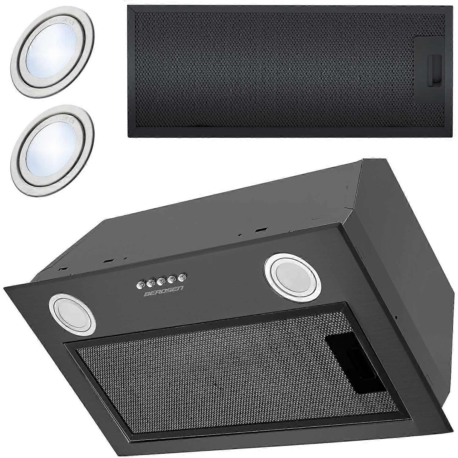 Black Extractor Hood for Base Cabinet 52 cm BE-50