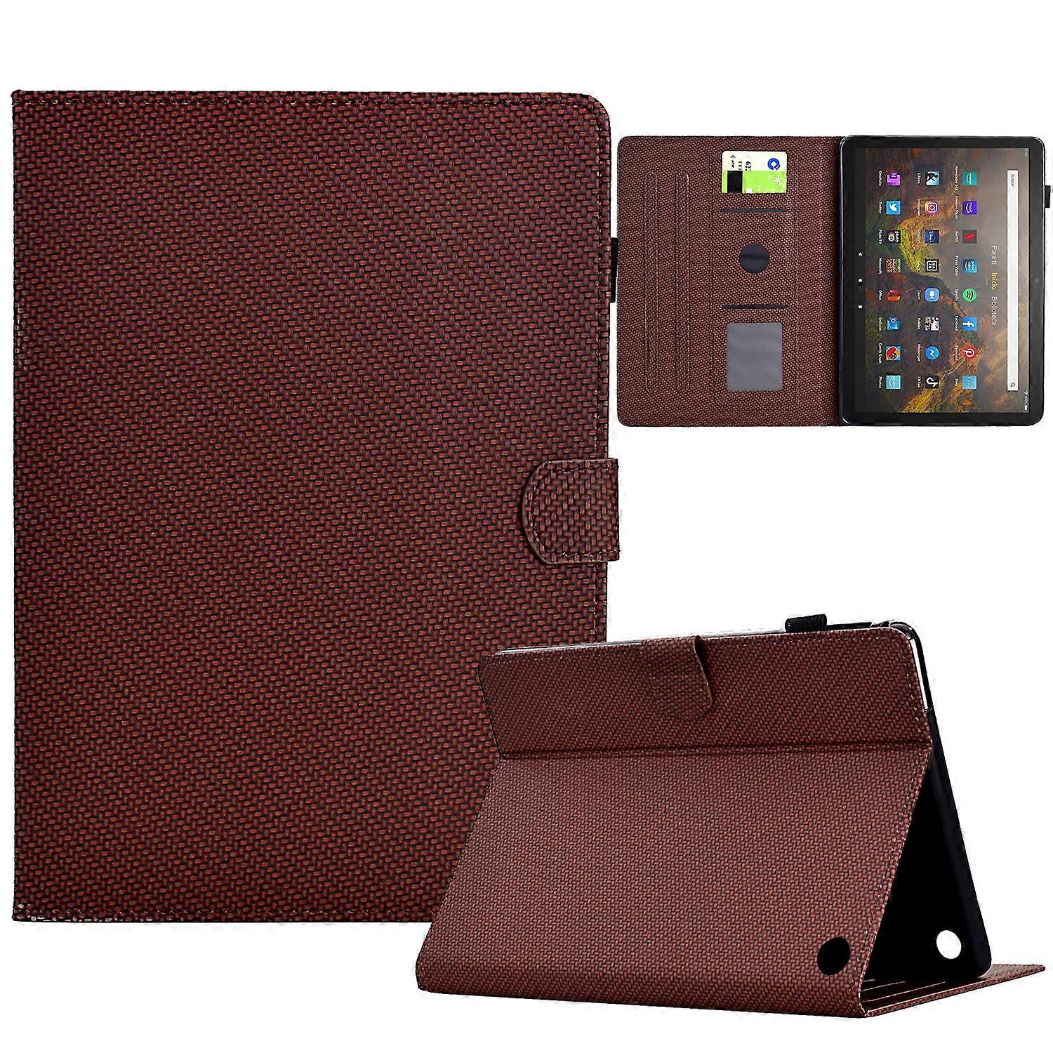 For Amazon Fire HD 10 Plus (2023) Case Carbon Fiber Texture PU Leather E-Reader Cover