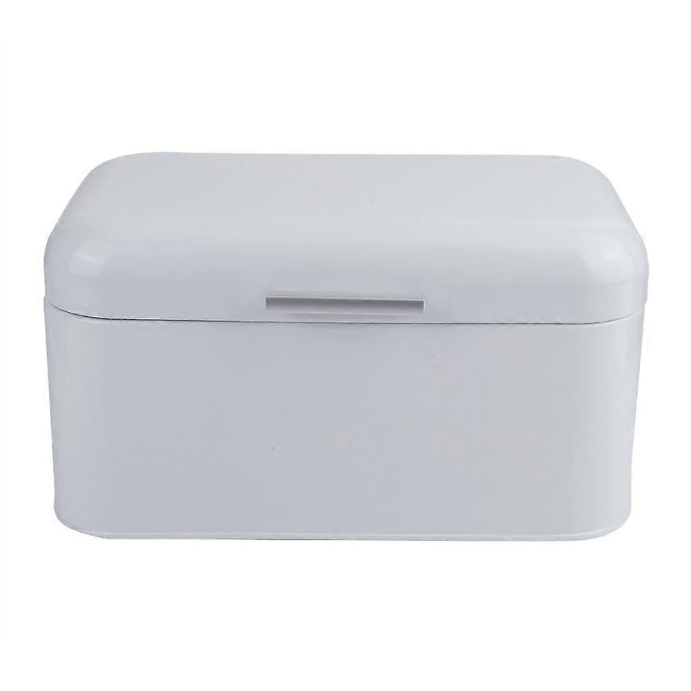 Large Capacity White Metal Bread Box Holder Container Kitchen Storage Organizer