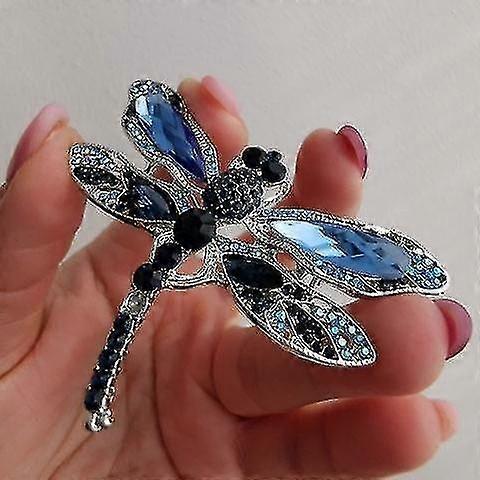 女性のためのファッションクリスタルヴィンテージトンボブローチ大きな昆虫ブローチピンドレスコートアクセサリー