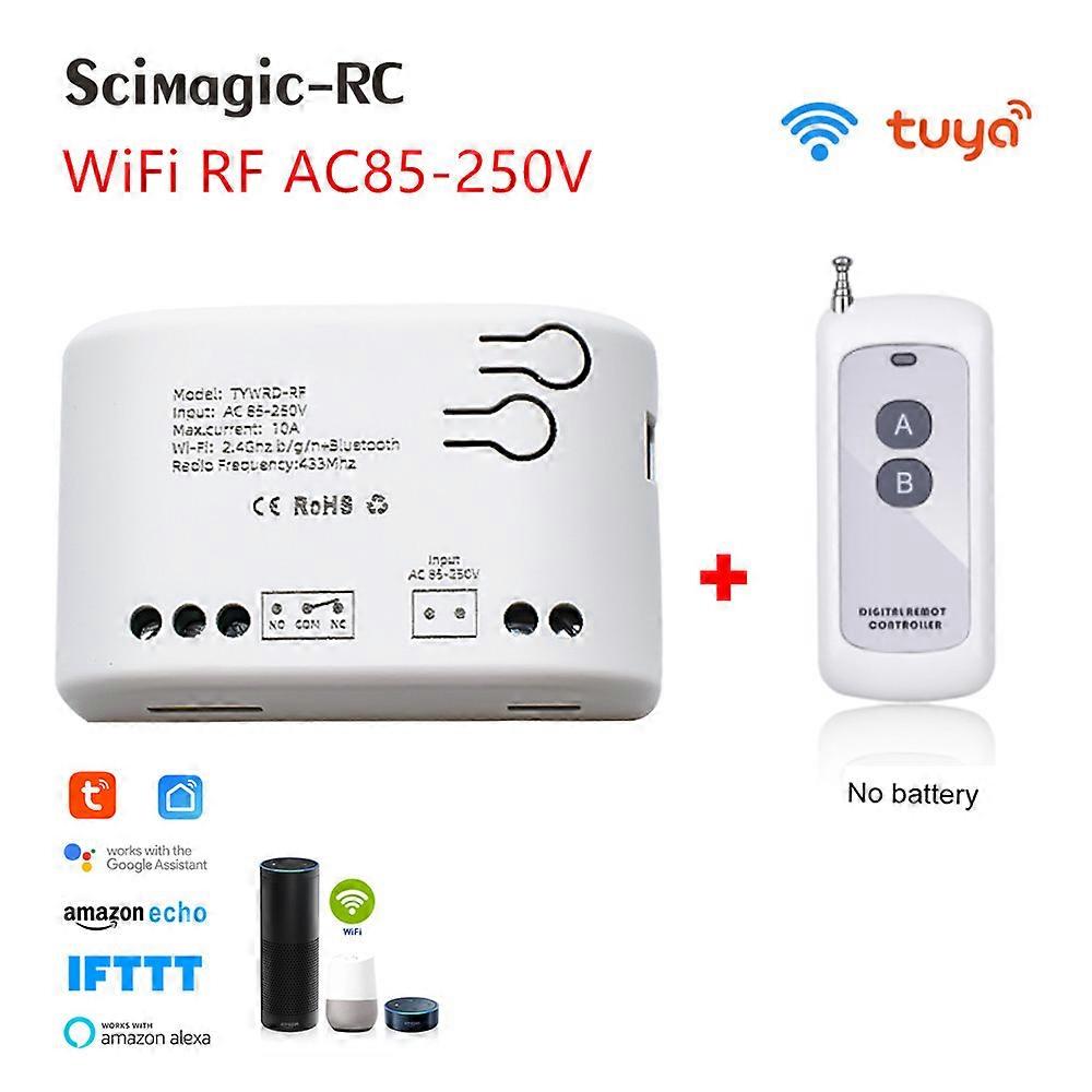 1CH RF Smart Switch 12V 24V 7-32V AC DC WIFI Tuya Remote Control 433 Light Switch 10A Rele Relay Self-locking interlock inching