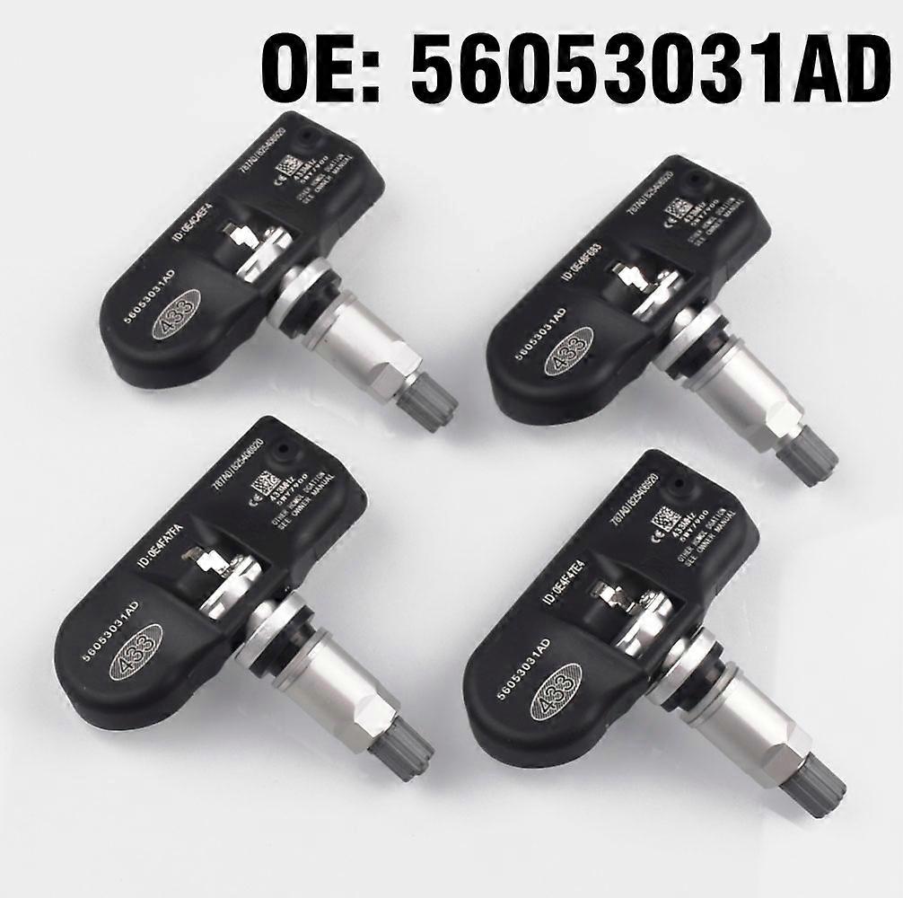 4PCS Car TPMS Tire Pressure Monitoring Sensor 433MHZ 56053031AD for for Jeep Compass 2006-2014 for Dodge Magnum Avenger