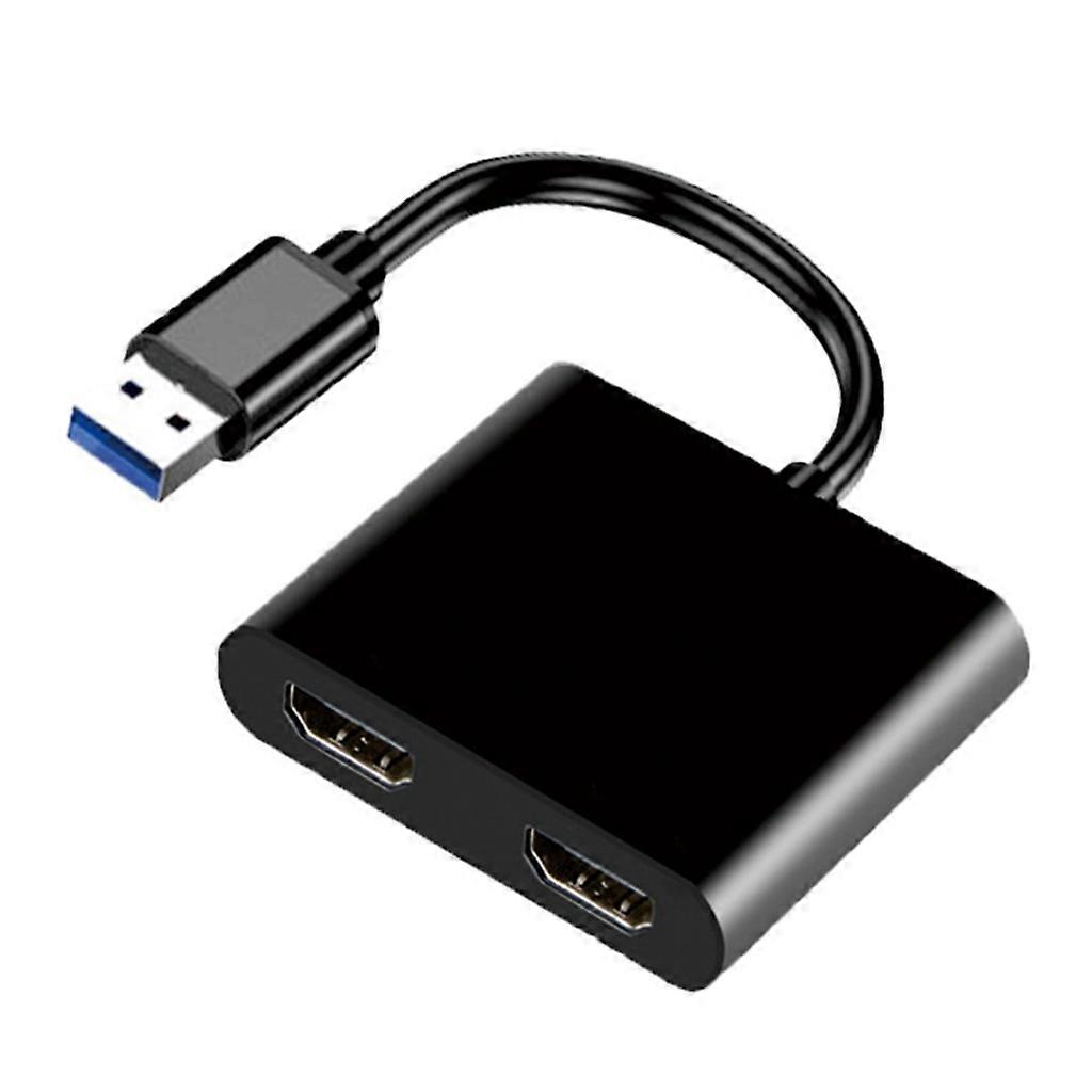 3-in-1-USB-Dockstation-Hub-Adapter USB 3.0 auf Dual-HDMI-kompatibler Konverter