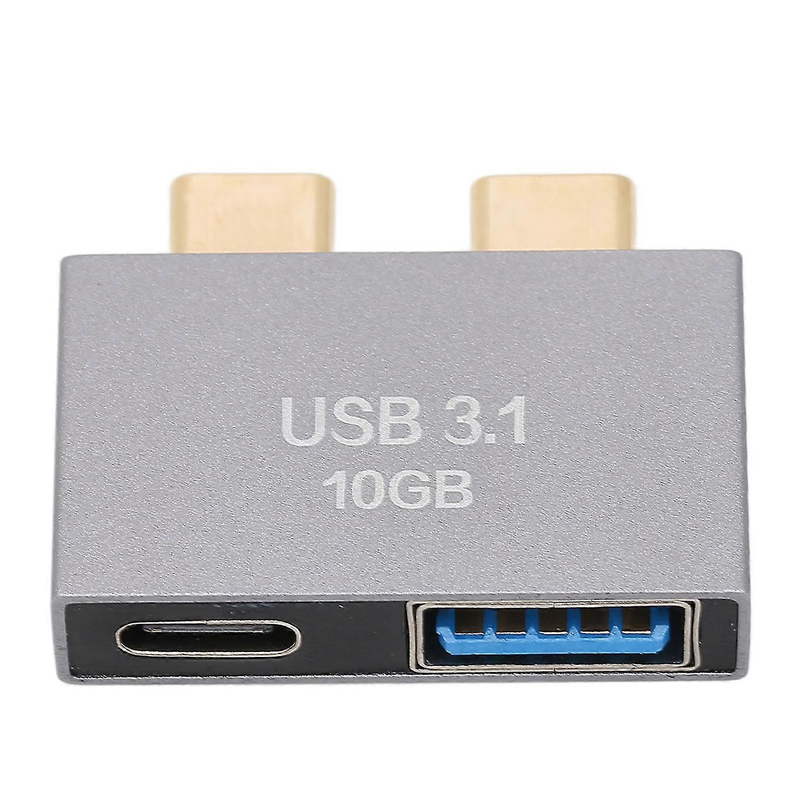 TypeCAdapterUSBHubPortableMiniDualTypeCExpansionDockAdapterforMacbookforLaptop(TypeCMaletoUSBFemale,TypeCFemale)