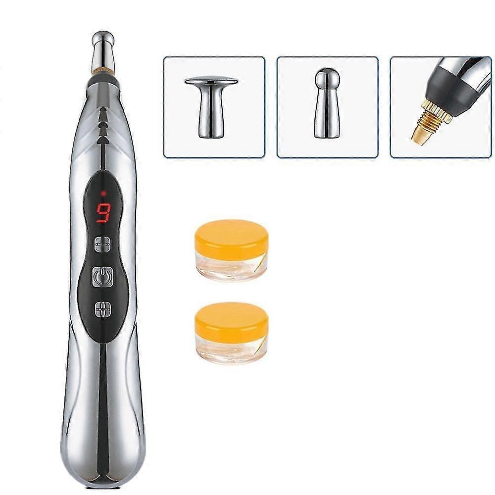 Electric laser acupuncture pen meridian pulse massage therapy rechargeable body massage device face neck leg therapy