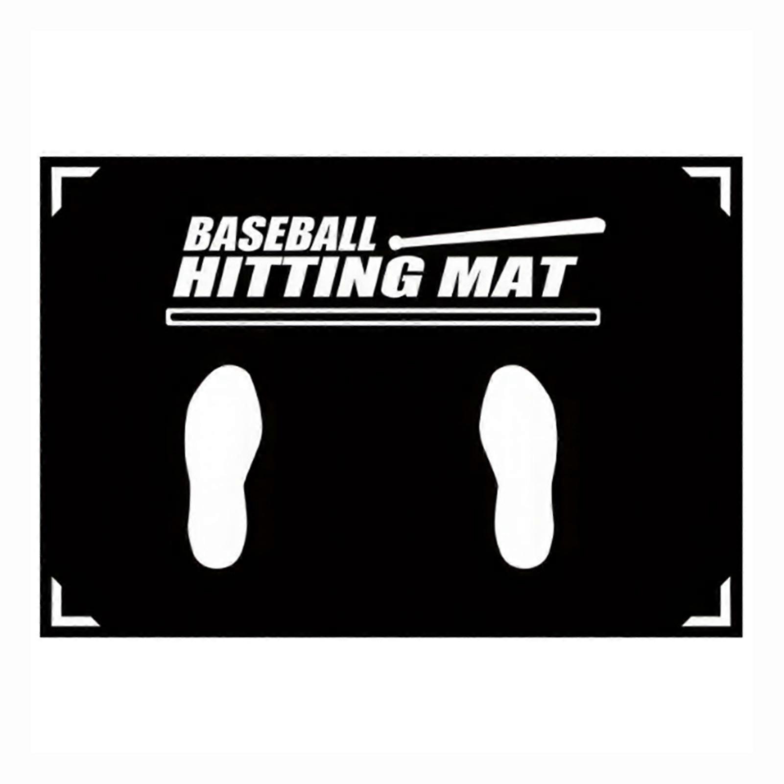 Baseball Hitting Mat with Toes Facing Place Aid Non-Slip Design Wear Resistant Right Left-Handed Player Softball Hitting Batting Pad Practice Equipmen