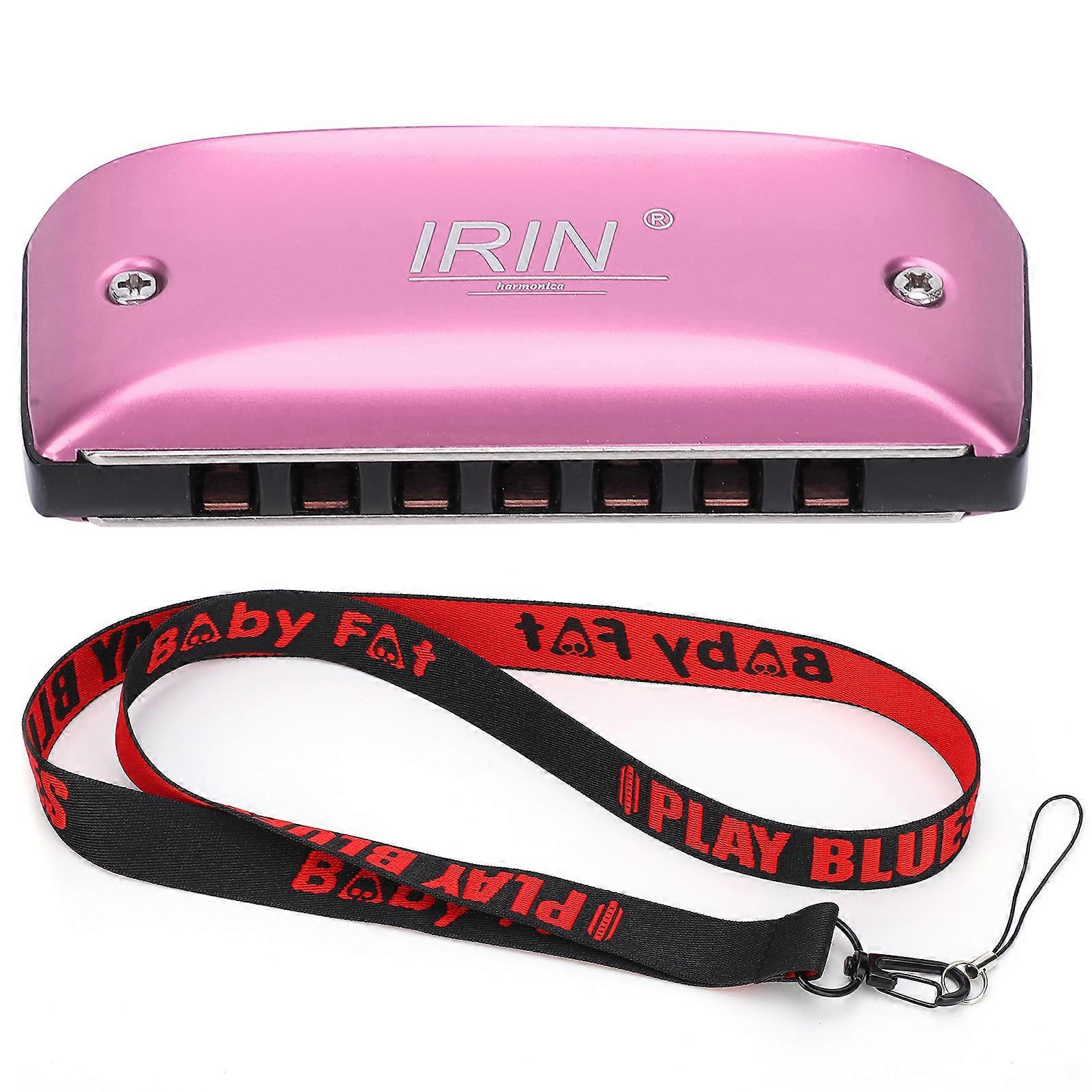 Harmonica 7-Hole Mini Blues Student Adult Beginner Playing Color Mouth Organ Wind InstrumentC Key Pink