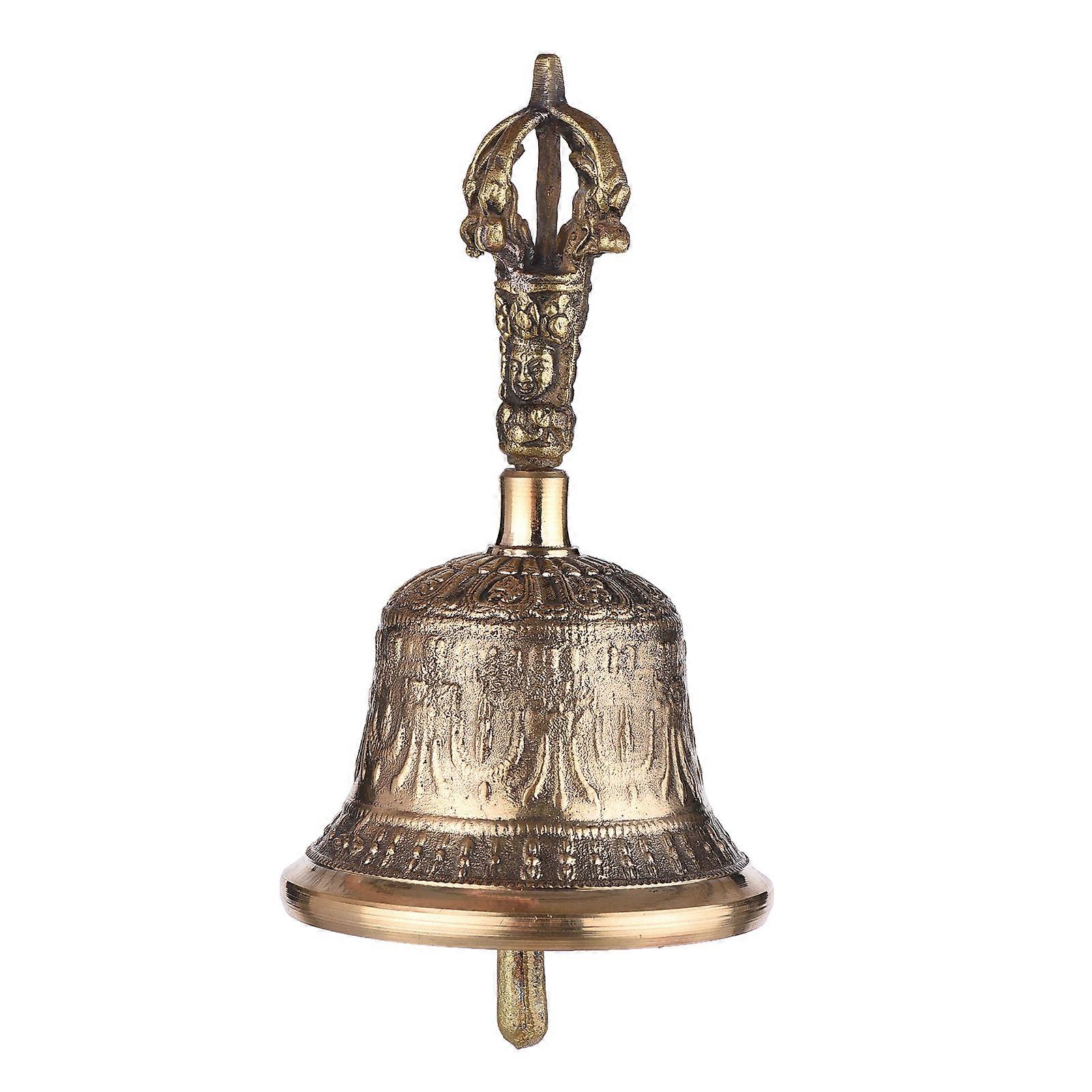 Tibetan Buddhist Bell Bronze Hand Bell with Vajra Padding for Meditation Prayer