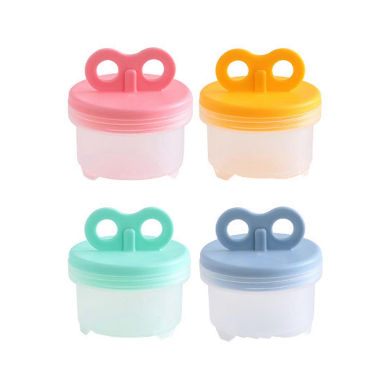 4Pcs Egg Cooker with Brush BPA Free Non-Stick Egg Poacher for Hard Boiled Eggs