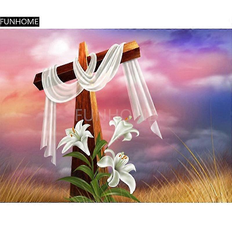 جديد 5D دي الحفر الكامل الماس اللوحة الزهور على الصليب التطريز والصليب غرزة حجر الراين فسيفساء اللوحة الجدار شنقا اللوحة ديكور المنزل Funhom