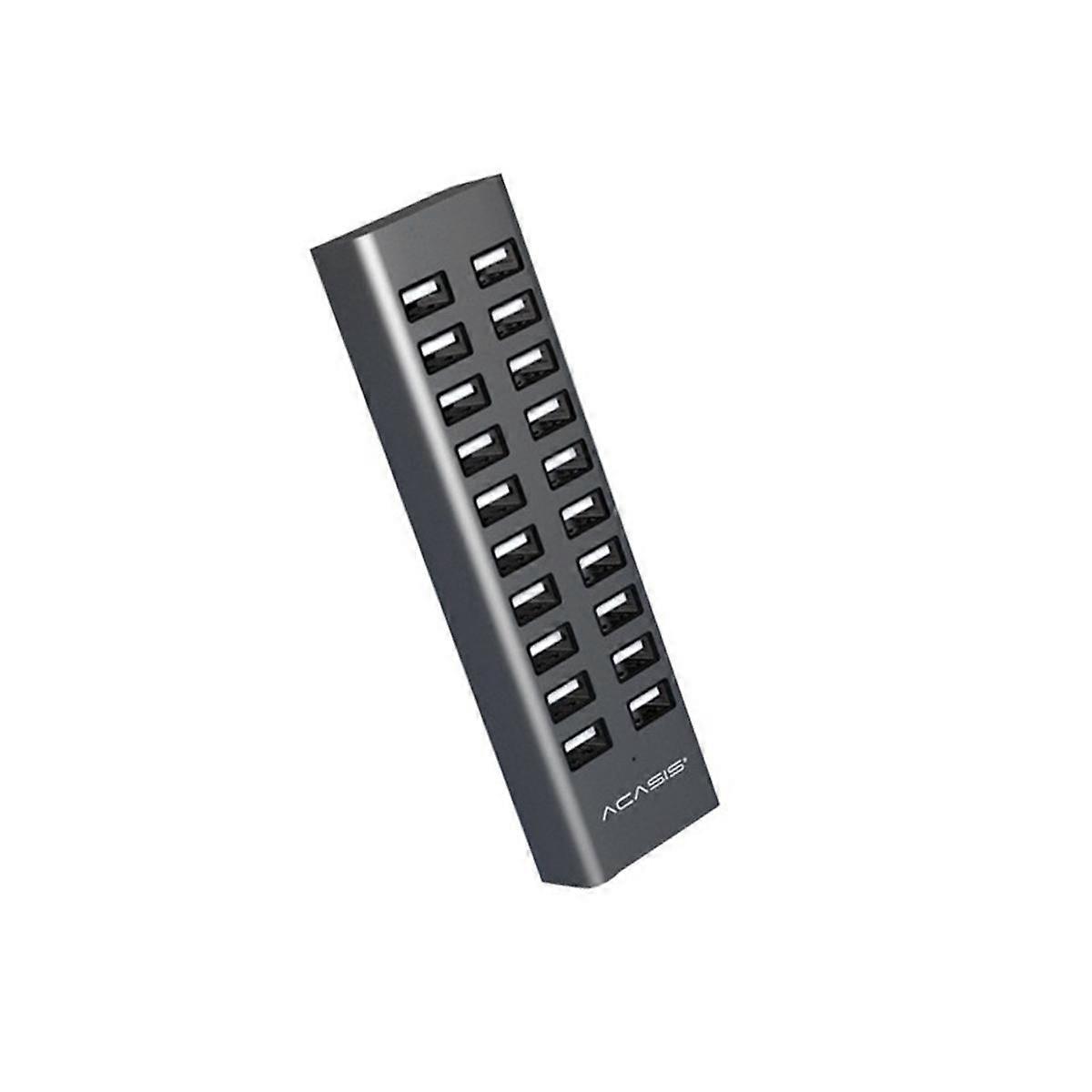 USB2.0 HUB 20 Ports USB Splitter with 90W Integrated Power Adapter for Windows OS Linux EU Plug