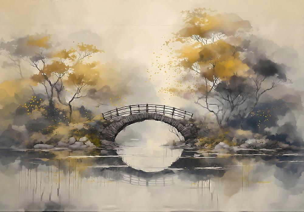 Wall Mural Enchanting Bridge in the Woods
