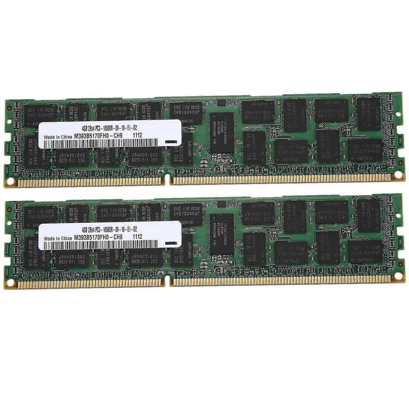 2x 4gb Ddr3 Memory Ram 2rx4 Pc3-10600r 1333mhz 1.5v Reg Ecc 240-pin Server Ram Compatible With M393b5170fh0-ch9