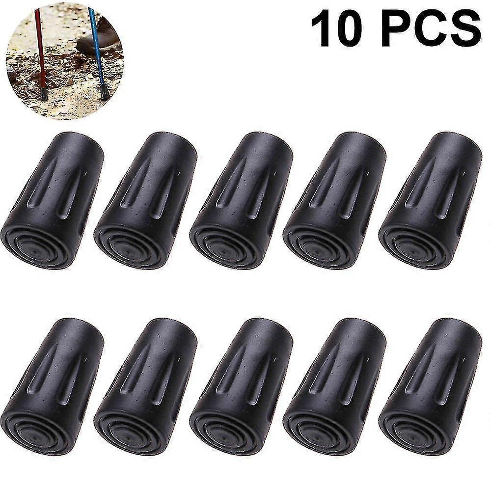 10 Pack/5 Pair Walking Pole Rubber Tips, Trekking Pole Tip Protectors, Replacement Rubber Alpenstock Head Cover For Hiking Stick Walking Trekking Pole