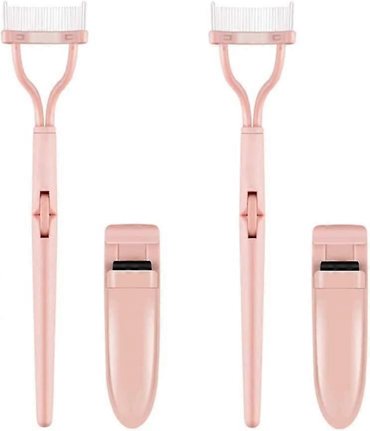 2 Sets Of Eyelash Curlers Folding Eyelash Combs Makeup Eyelash Definers Lash Curlers Eyelash Separators,pink
