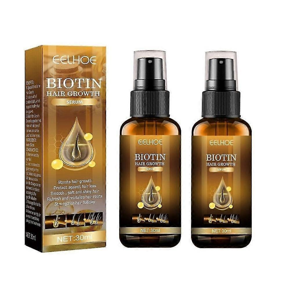 2pcs ביוטין צמיחת שיער ספריי צפוף שמן קיק צמיחה מחדש נגד אובדן סרום טיפול