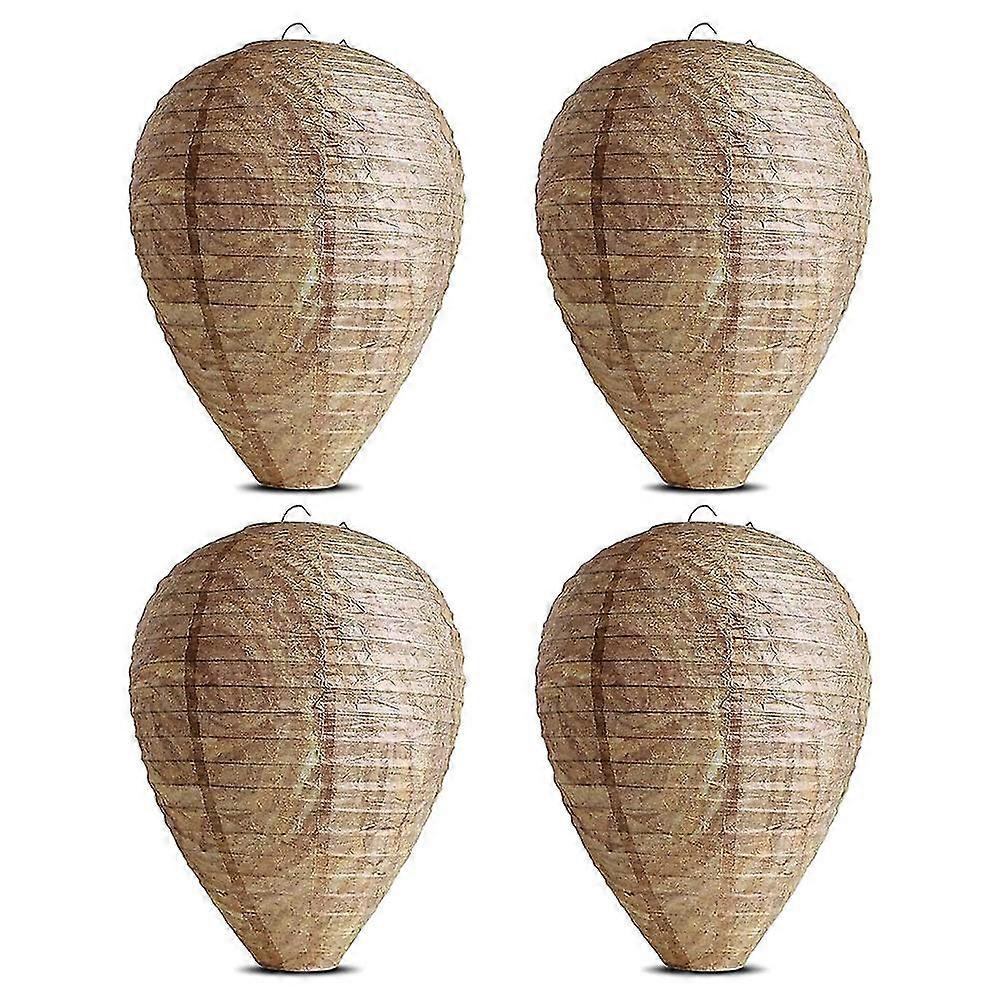 4pcs Wasp Nest Decoy Hanging Fake Trap Non-toxic Paper Decoy Effective Deterrent Bee Hornets Fake Nest For Home And Garden Outdoors