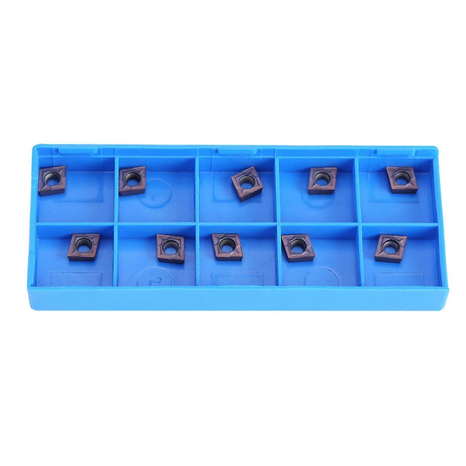 10pcs Cnc Carbide Tips Inserts Blade Cutter Lathe Turning Tool With Box Ccmt060204 Vp15tf