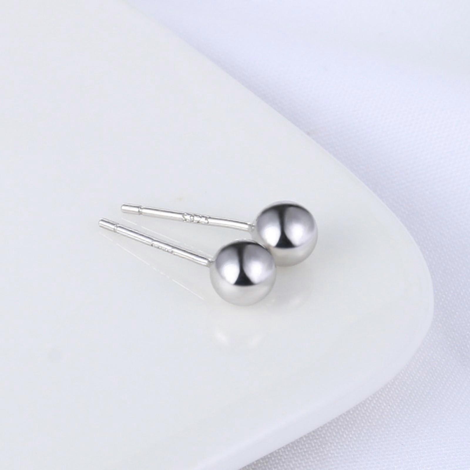 Silver Plated Classic Spherical Multi Size Solid Earrings Jewelry Gift