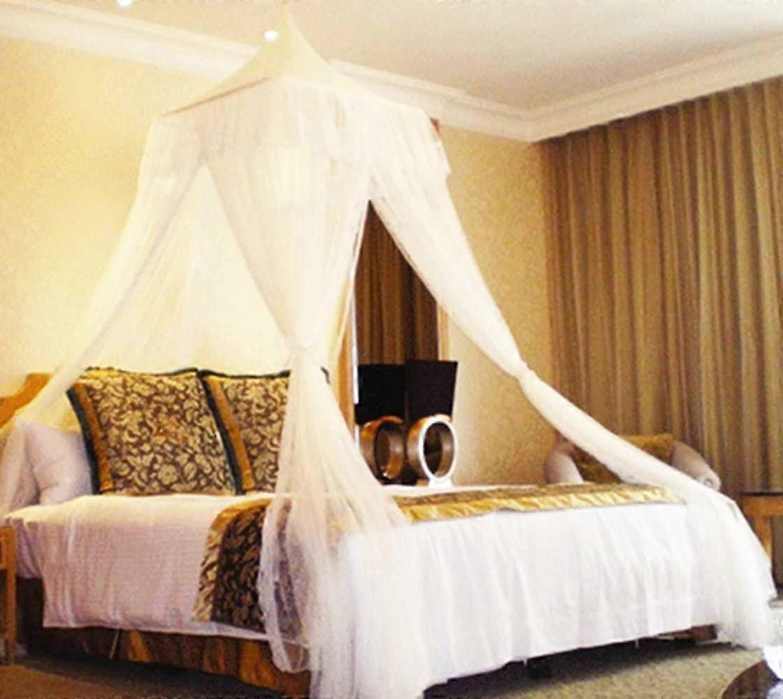 White Square Top Bed Canopy - Holiday Resort Style Mosquito Net