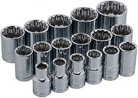 17 Piece 1/2" Dr Socket Set 12 Point sockets with Storage Case
