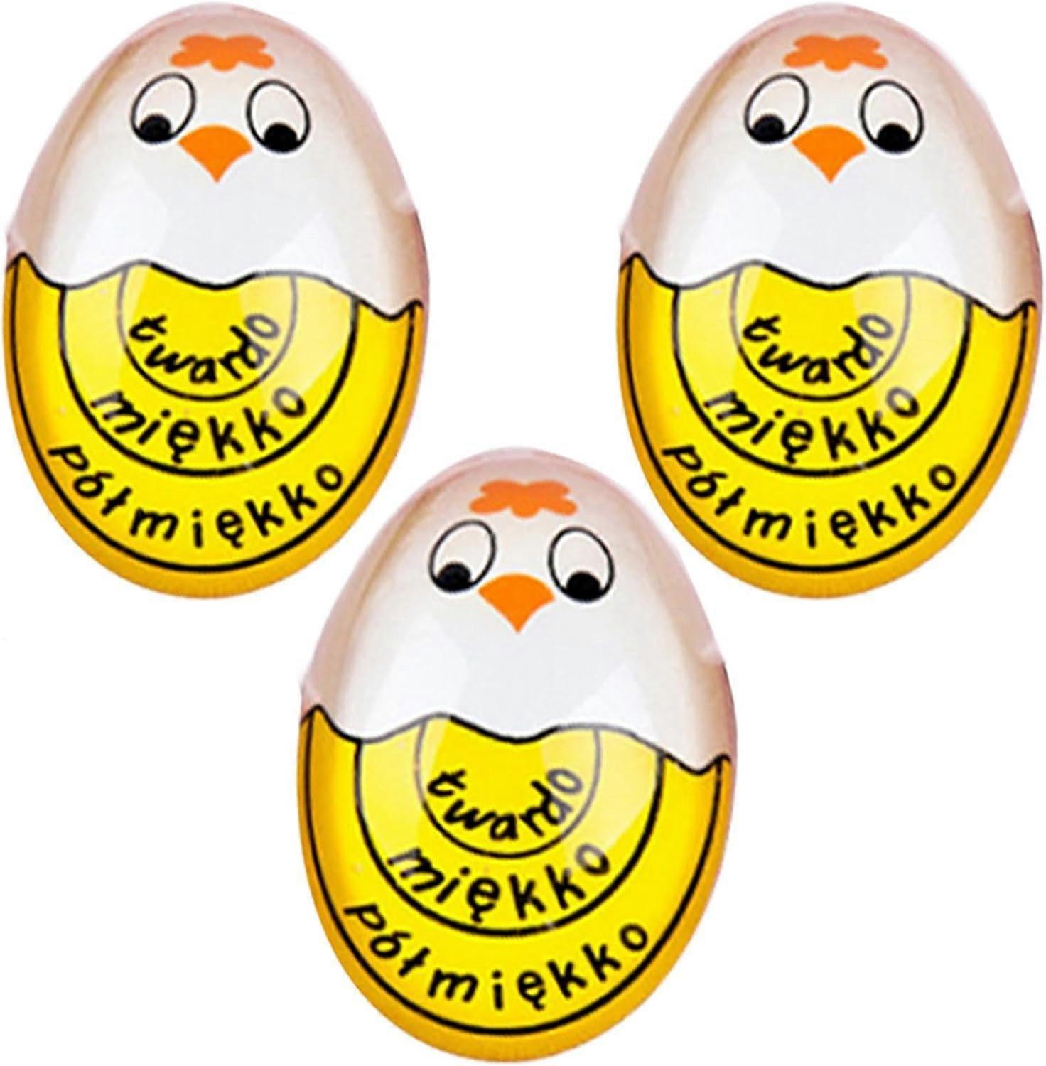 3pcs For Boiling Soft Practical Fun By Temperature Color Changing Timer Hard(Yellow)