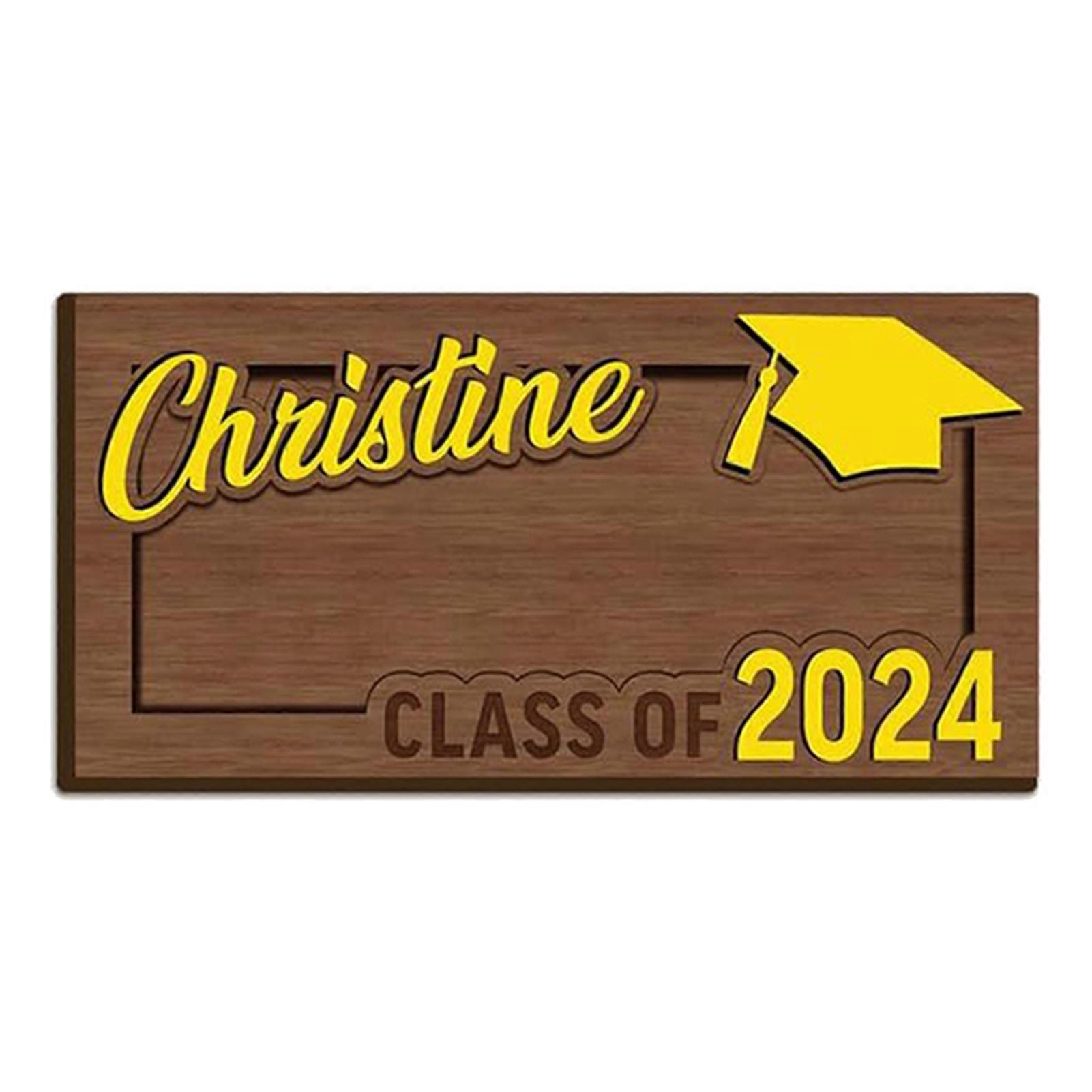 2024 Graduation Money Holder Wooden Graduation Card Box Cash Rack Envelope Class of 2024 Senior Money Gift