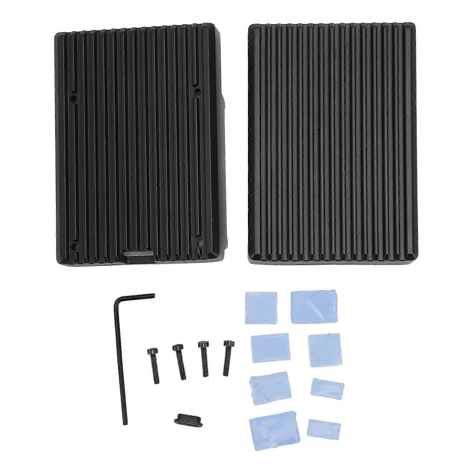 Metal Case for RasPi 5 2GB 4GB 8GB Multi Port Support Aluminium Alloy Protective Case for RasPi 5 with 8 Heat Sink Gasket