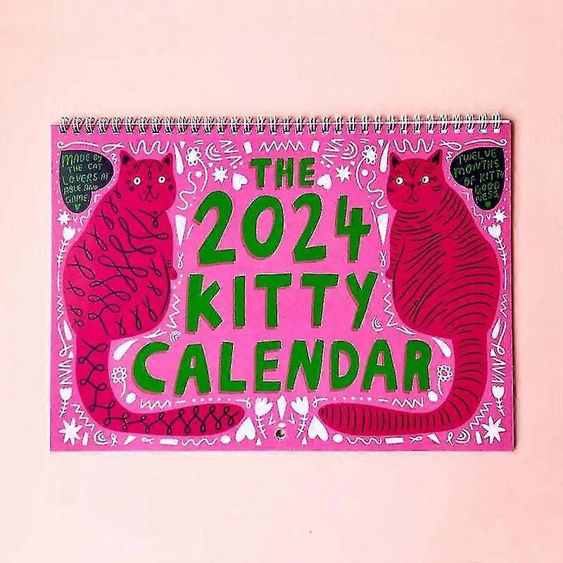 2024 Calendar, 2024 Kitty Calendar, Cat Wall Calendar 2024, 12 Month Cat Calendar Gifts For Cat Lover GuanGuan
