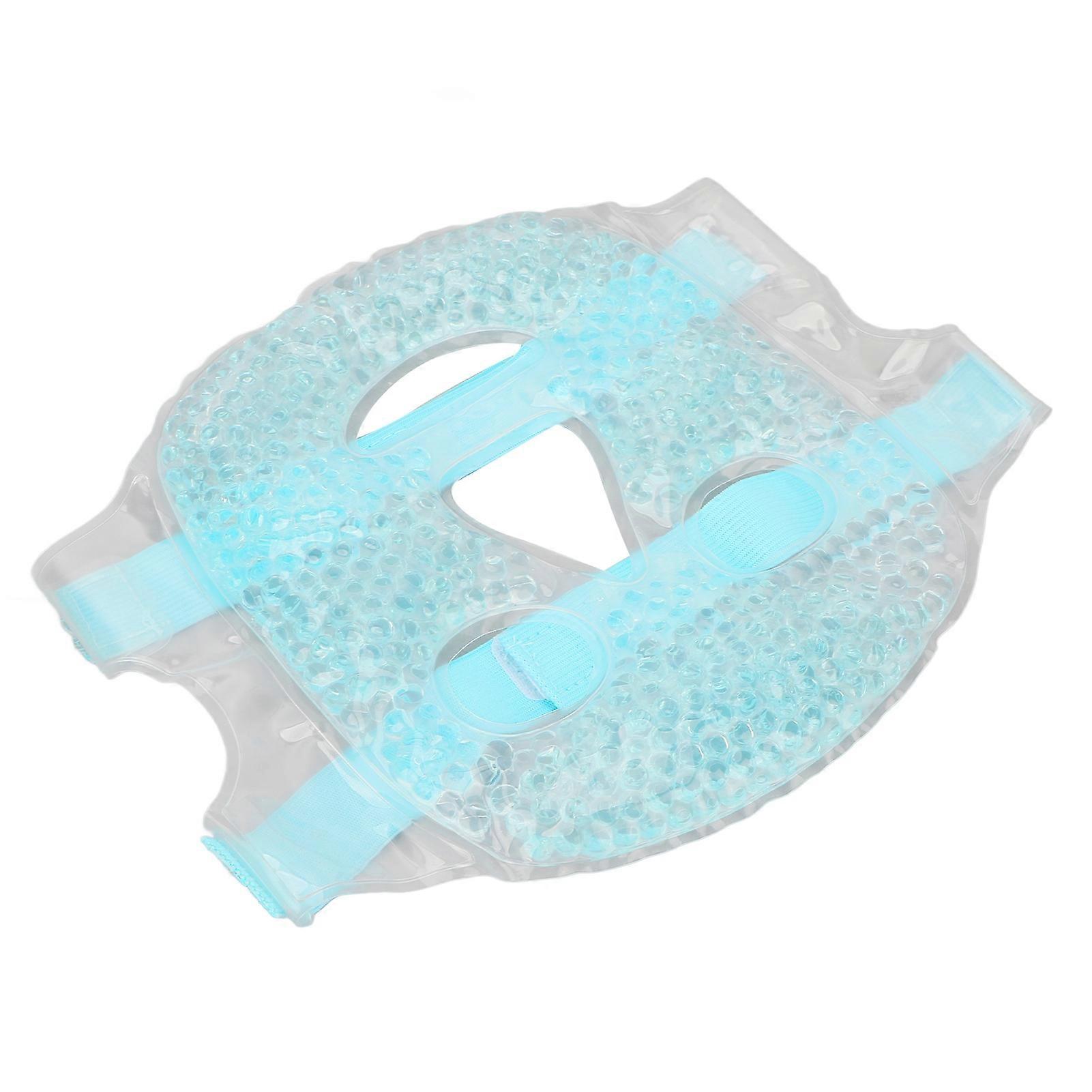 Hot Cold Facial Eye Pack Healthy Reusable Relieve Fatigue Gel Beads Cooling Face Mask for Face Head Neck Shoulders Blue