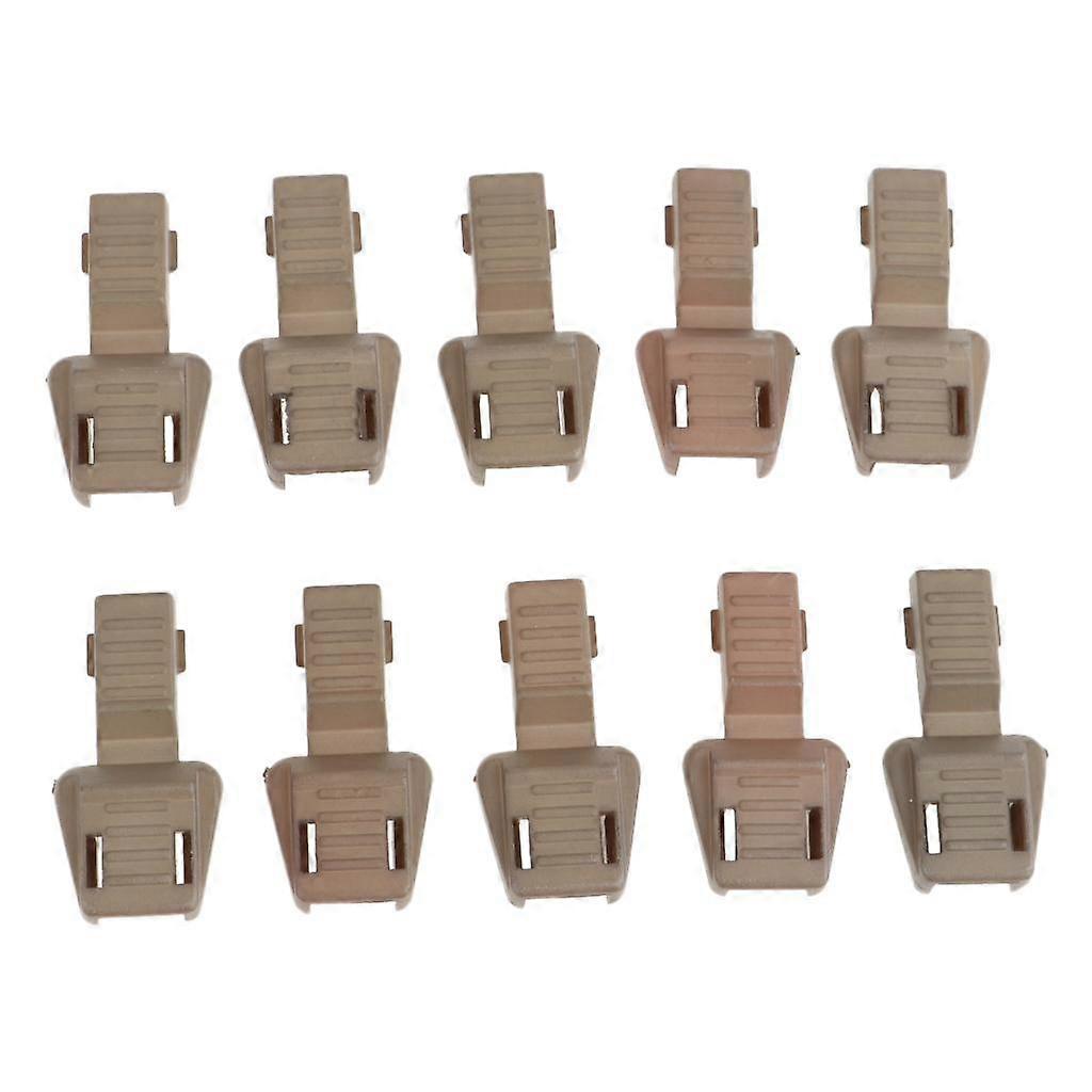 10 Pieces Plastic Zipper Puller End Lock Zip Pull End for 3-4mm Cord Brown