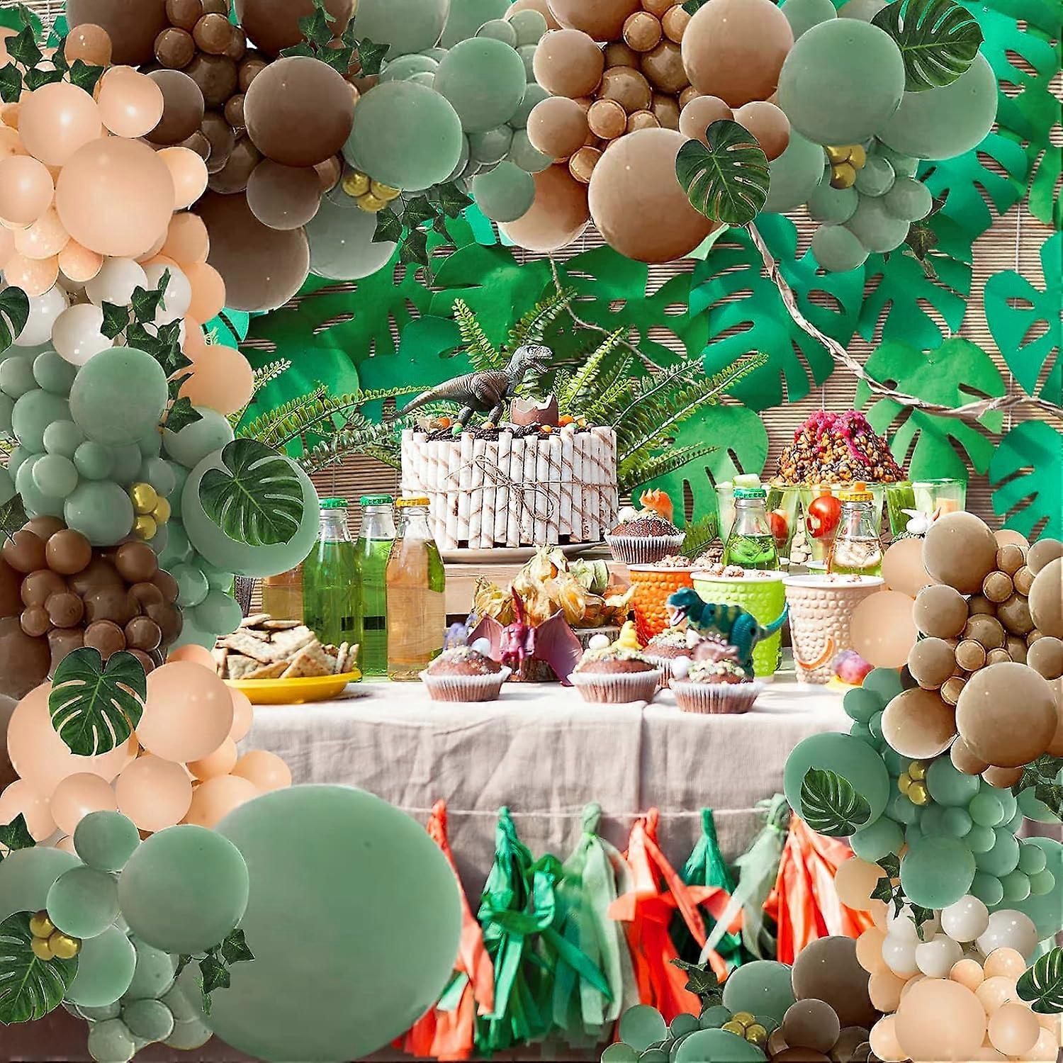 141-Piece Forest Balloon Arch Kit – Sage Green, Brown & Nude Balloons For Jungle Safari Boho Party Decor - View #8