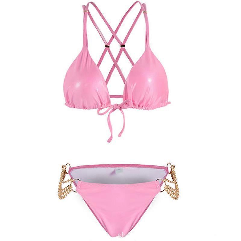 MIMIGO Women's Sexy Metal Chain Strap Bikini Set 2 Piece Swimsuit Bathing Suit