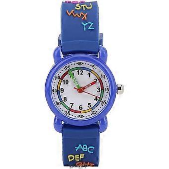 WJTG Kinder Cartoon Uhr, Buchstabenmuster Wasserdichte Kinder Armbanduhr PU Armband ArmbanduhrJ