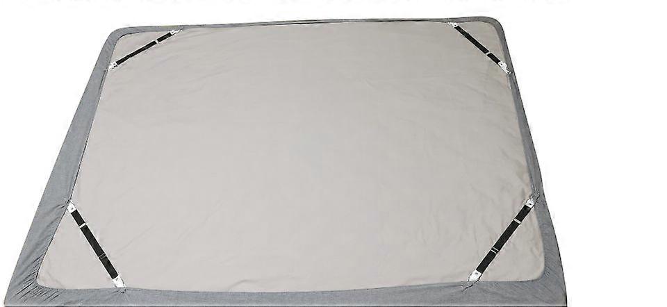 (Set of 4-short Black)Bed Sheet Holder Straps- Adjustable Fitted Sheet Clips Bed Sheet Fastener Suspenders Elastic Gripper Holder Used for Bed Sheets,