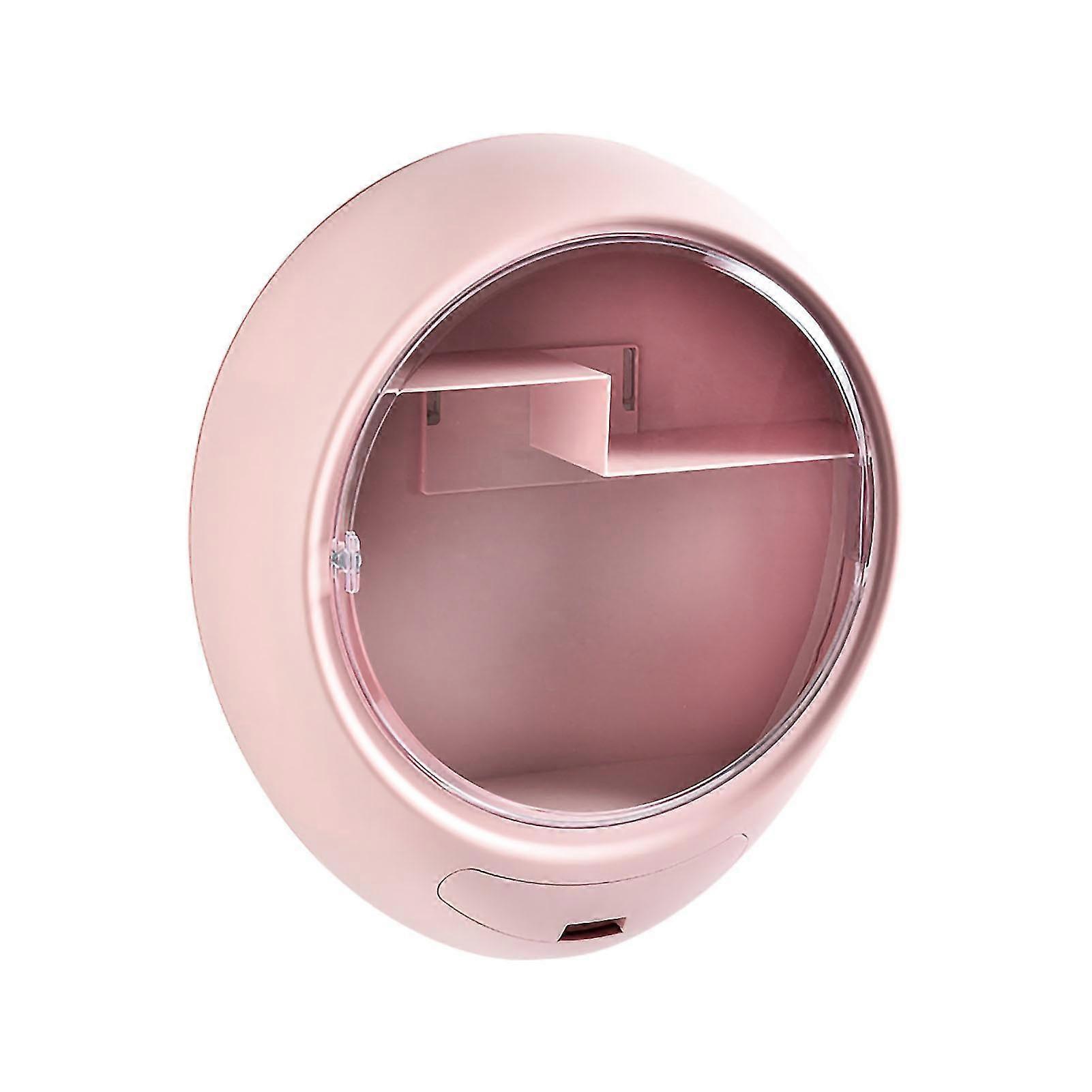 Wall Mounted Makeup Storage Box Oval Shape Waterproof Moistureproof Cosmetic Box Makeup Storage Case 01