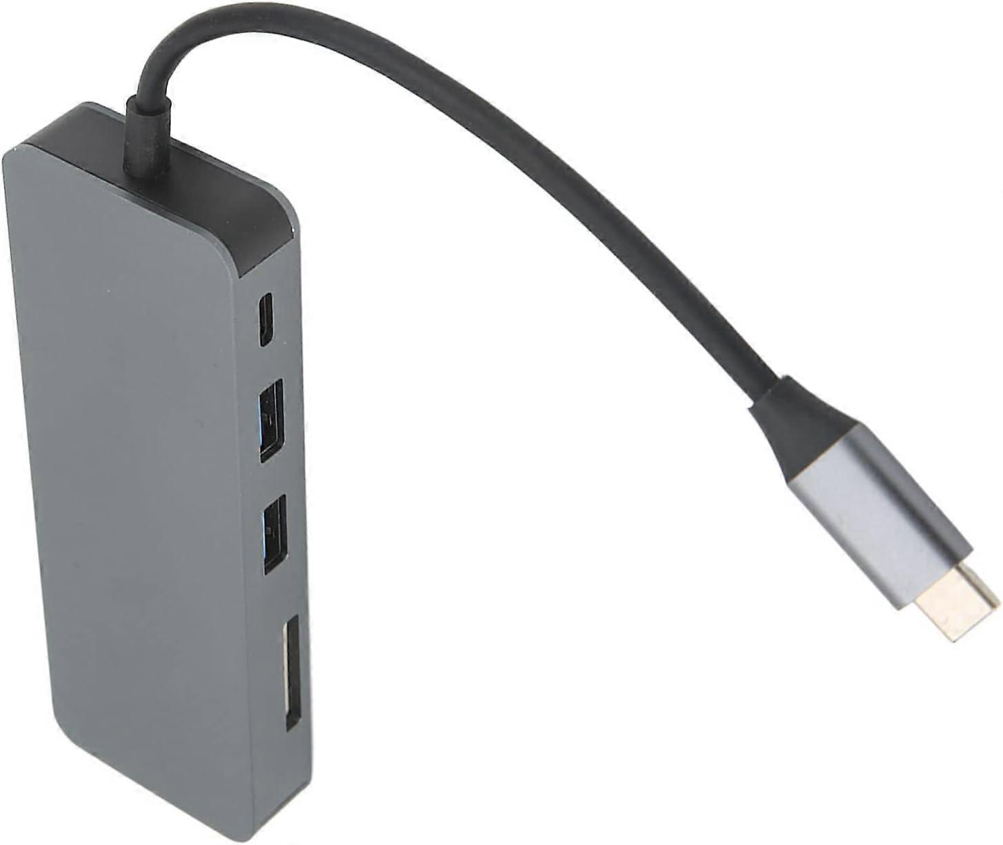 8-in-1 USB-C-Hub-Adapter, schlanker tragbarer Typ-C-Hub mit 8 Anschlüssen für Maus, Kartenleser, U-Disk, Gamepad, Laptop-Zubehör