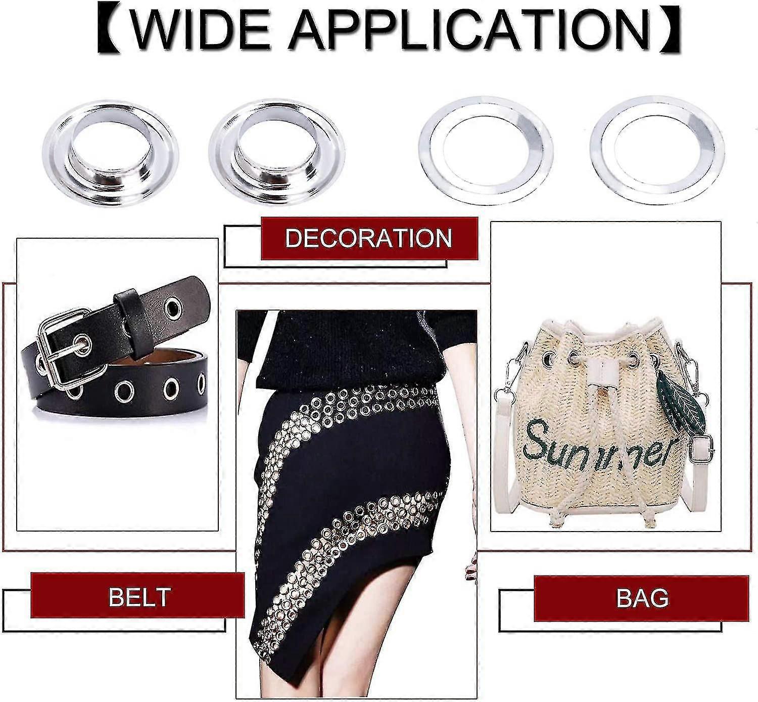 Door Closer Grommet Kit Eyelets Tools 12mm 100 Sets Eyelets With 3pcs Grommet